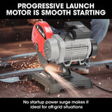 Baumr-AG 2400W 400mm 16' Metal Cut Off Cold Saw, Commercial Grade, Brushless Motor, Soft Start, 45 Degree Mitre Chop - Top-Down View