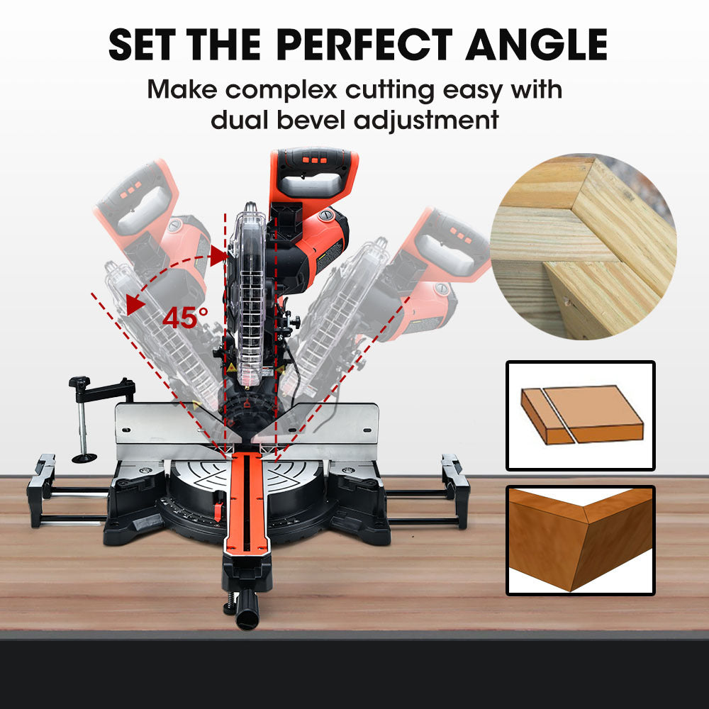 BAUMR-AG 305mm Dual Bevel Sliding Compound Mitre Drop Saw