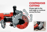 BAUMR-AG 125mm Wall Chaser with Dual Handles, Wet Cutting System, 4 Diamond Blades, Adjustable Depth - Low Angle