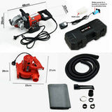 BAUMR-AG 2000W 125mm Wall Chaser and 900W Vacuum Dust Collector Combo, with 4 Diamond Blades - Rear View