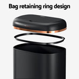 Devanti 38L Motion Sensor Bin Rubbish Automatic Black - 45-Degree Angle