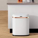 Devanti 38L Motion Sensor Bin Rubbish Automatic White - Close-Up Angle