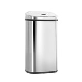 Devanti 50L Motion Sensor Bin Rubbish Automatic Silver - Low Angle