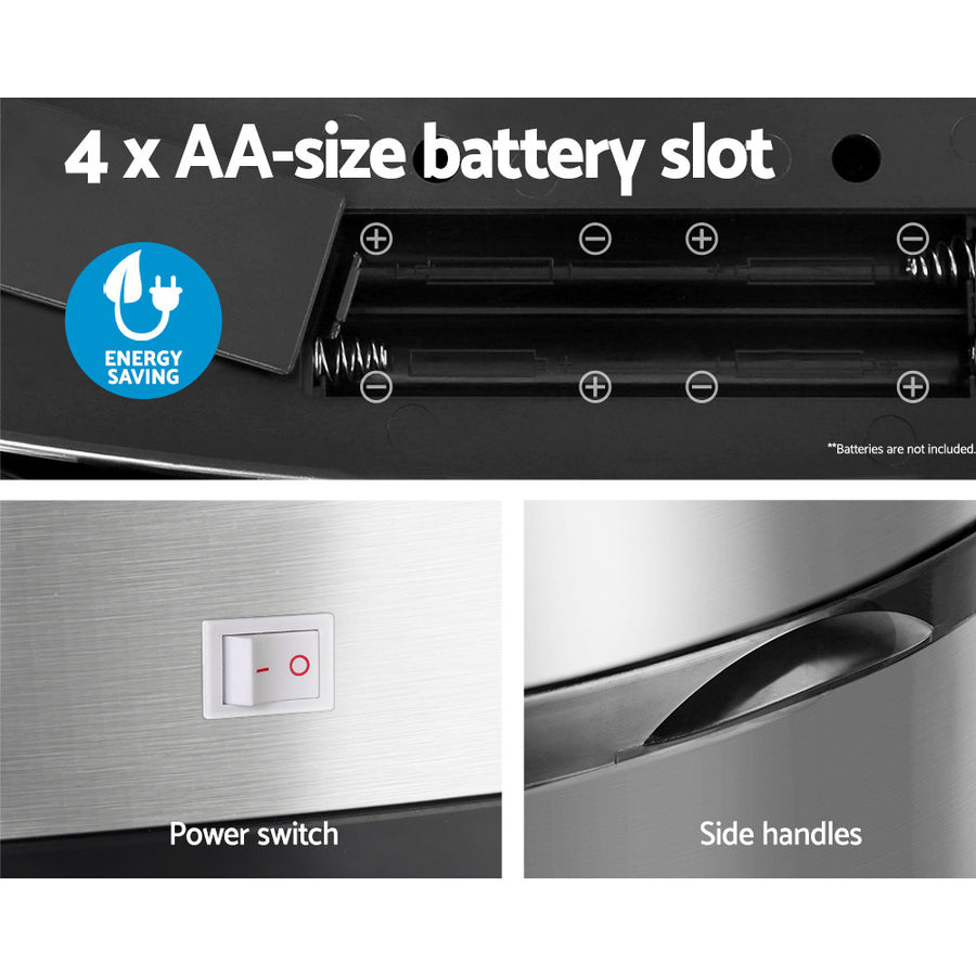 Devanti 50L automatic motion sensor bin in silver stainless steel, image 6