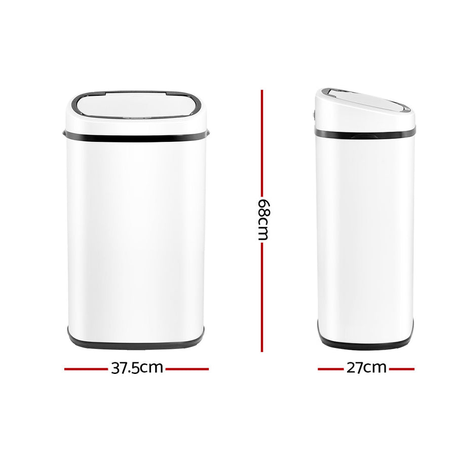 Devanti 58L Motion Sensor Bin Rubbish Automatic White, image 2