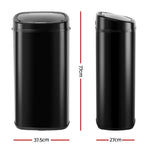 Devanti 68L Motion Sensor Bin Rubbish Automatic Black, image 2