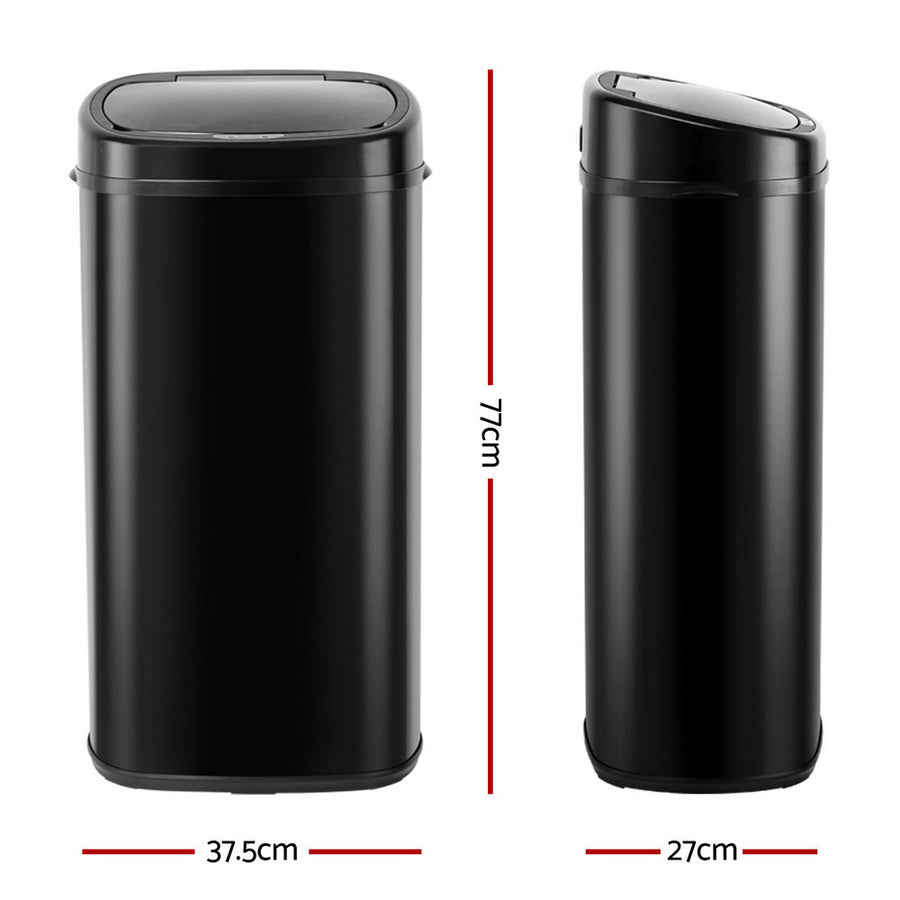 Devanti 68L Motion Sensor Bin Rubbish Automatic Black, image 2