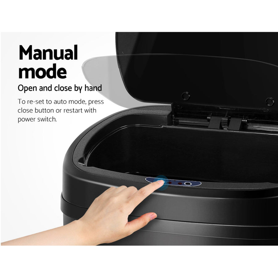 Devanti 68L Motion Sensor Bin Rubbish Automatic Black, image 4