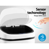 Devanti 68L Motion Sensor Bin Rubbish Automatic White - Top-Down View