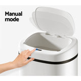 Devanti 82L Motion Sensor Bin Rubbish Automatic White - Top-Down View