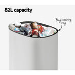 Devanti 82L Motion Sensor Bin Rubbish Automatic White