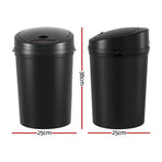 Devanti Sensor Bin Motion Rubbish Bins Kitchen Automatic Trash Can Black 9L