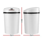 Devanti Sensor Bin Motion Rubbish Bins Kitchen Automatic Trash Can White 9L, image 2