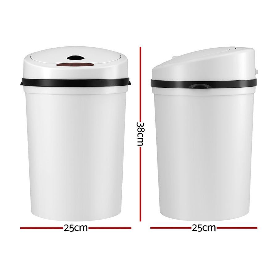 Devanti Sensor Bin Motion Rubbish Bins Kitchen Automatic Trash Can White 9L, image 2