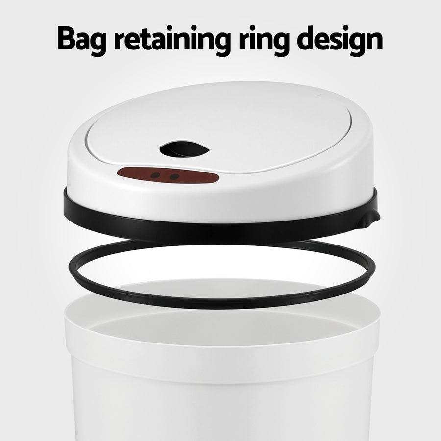 Devanti Sensor Bin Motion Rubbish Bins Kitchen Automatic Trash Can White 9L, image 5