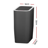 Devanti 9L Motion Sensor Bin Rubbish Automatic Ash Black - Front View