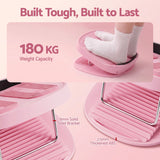 Everfit Slant Board, Balance Board, 14-Level Adjustable Incline Calf Stretcher for Stretching, Squats and Home Fitness Pink - Close-Up Angle