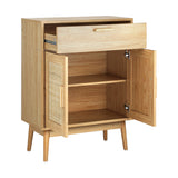 Oikiture Sideboard Rattan Hallyway Table Wood