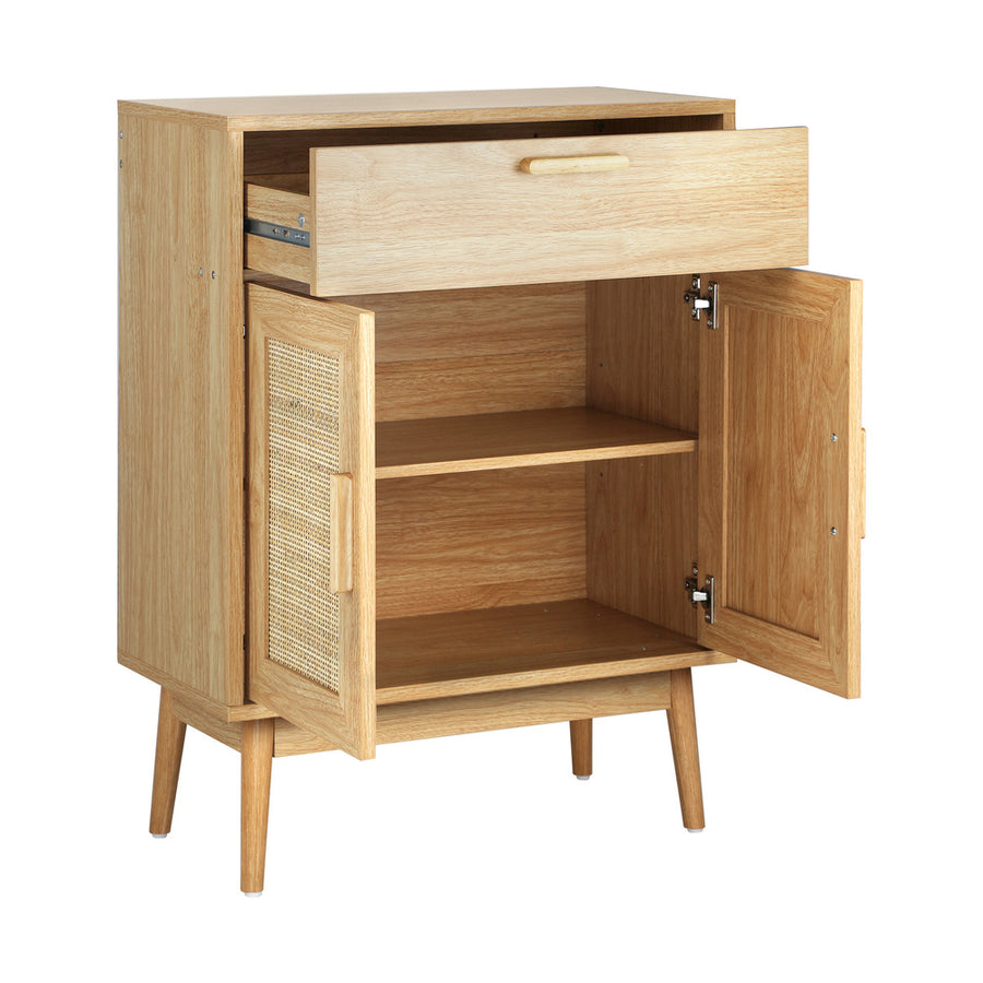 Oikiture Sideboard Rattan Hallyway Table Wood, image 2