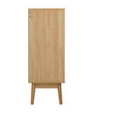 Oikiture Sideboard Rattan Hallyway Table Wood - Side View
