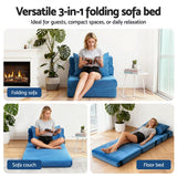 Artiss Convertible Folding Sofa Bed Armless Lounger Foam Floor Sofas Futons Couches - 45-Degree Angle