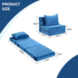Artiss 2 Pack Folding Sofa Bed Armless Lounger Foam Floor Sofas Futons Couches - Front View