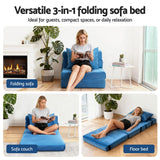Artiss 2 Pack Folding Sofa Bed Armless Lounger Foam Floor Sofas Futons Couches - Side View