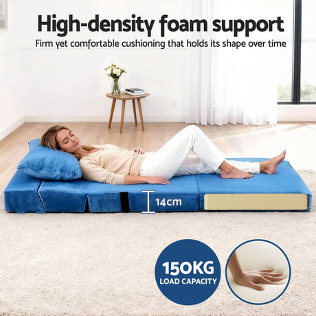 Artiss 2 Pack Folding Sofa Bed Armless Lounger Foam Floor Sofas Futons Couches, image 6