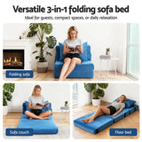 Artiss 3 Pack Folding Sofa Bed Armless Lounger Foam Floor Sofas Futons Couches - Side View