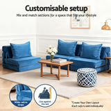 Artiss 3 Pack Folding Sofa Bed Armless Lounger Foam Floor Sofas Futons Couches - 45-Degree Angle