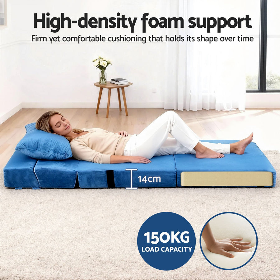 Artiss 3 Pack Folding Sofa Bed Armless Lounger Foam Floor Sofas Futons Couches, image 6