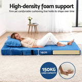 Artiss 4 Pack Folding Sofa Bed L-Shaped Modular Floor Sofas Foam Futons Couches - Rear View