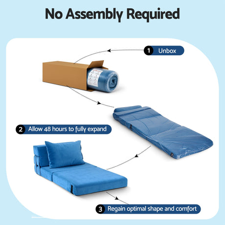 Artiss 4 Pack Folding Sofa Bed L-Shaped Modular Floor Sofas Foam Futons Couches, image 9