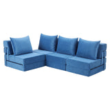 Artiss 4 Pack Folding Sofa Bed L-Shaped Modular Floor Sofas Foam Futons Couches - Extra Image