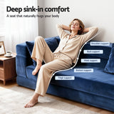 Artiss Convertible Folding Sofa Bed Pull Out Mattress Foldable Lounge Couch Chair - Rear View