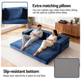 Artiss Convertible Folding Sofa Bed Pull Out Mattress Foldable Lounge Couch Chair - Close-Up Angle