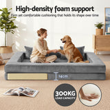 Artiss Convertible Folding Sofa Bed Pull Out Mattress Foldable Lounge Couch Grey - Low Angle