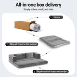 Artiss Convertible Folding Sofa Bed Pull Out Mattress Foldable Lounge Couch Grey - Extra Image