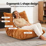Artiss Lazy Sofa Accent Chair Floor Couch Leisure Lounge Foam Pouffe Recliner - Rear View