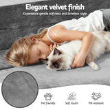 Artiss 3-in-1 Convertible Sofa Bed with Folding Mattress Velvet Foam Chair 300KG - Rear View