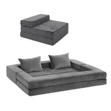 Artiss 3-in-1 Convertible Sofa Bed with Folding Mattress Velvet Foam Chair 300KG - Extra Image