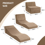 Artiss Folding Sofa Bed Convertible Armless Foam Floor Futon Lounger Couch Brown