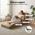 Artiss Folding Sofa Bed Convertible Armless Foam Floor Futon Lounger Couch Brown