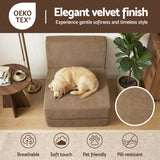 Artiss Folding Sofa Bed Convertible Armless Foam Floor Futon Lounger Couch Brown - Extra Image