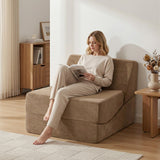 Artiss Folding Sofa Bed Convertible Armless Foam Floor Futon Lounger Couch Brown - Extra Image