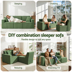 Artiss Modular 3-Seater Sofa Bed Convertible Sectional Floor Couch with Deep Seat
