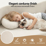 Artiss Folding Sofa Bed Floor Couch 2-in-1 Convertible Futon Loveseat Beige - Low Angle