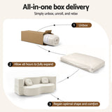 Artiss Folding Sofa Bed Floor Couch 2-in-1 Convertible Futon Loveseat Beige - Extra Image