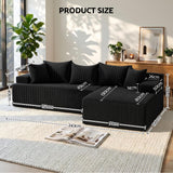 Artiss Modular Sectional Sofa Bed Convertible L-Shaped Couch with Deep Seat for Living Room - Side View