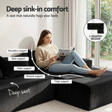 Artiss Modular Sectional Sofa Bed Convertible L-Shaped Couch with Deep Seat for Living Room - Rear View